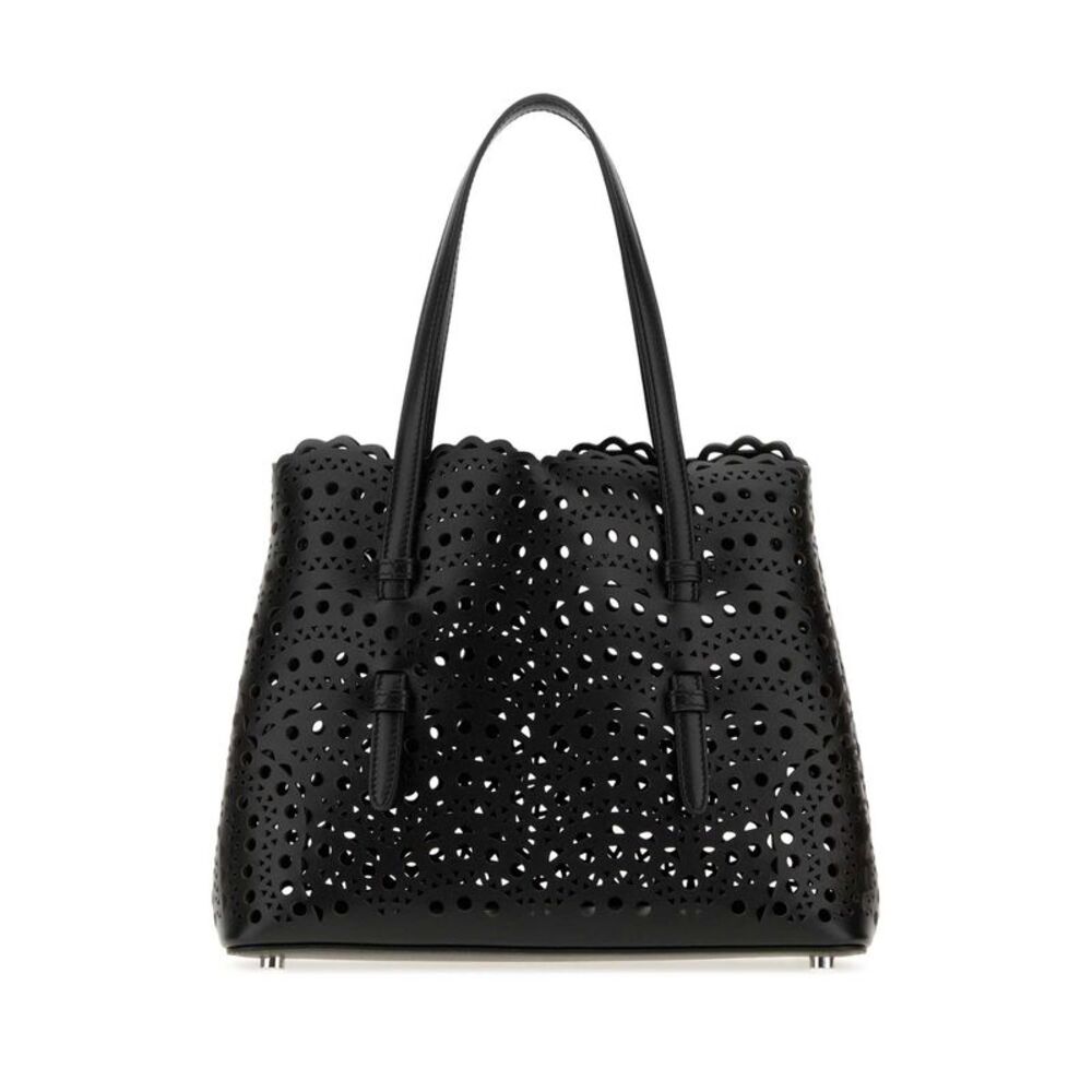 Alaia Women Black Leather Mina 25 Handbag